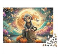 Full Moon Pumpkin 1000 Piece Jigsaw Puzzle Paper for Adults Autumn Scene Jigsaw Puzzle 52x38cm/1000pcs