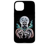 Full Moon Raccoon Trio Night Forest Wildlife Case for iPhone 15 Plus