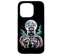 Full Moon Raccoon Trio Night Forest Wildlife Case for iPhone 15 Pro