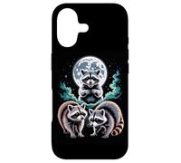 Full Moon Raccoon Trio Night Forest Wildlife Case for iPhone 17