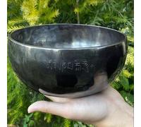 Full Moon Singing Bowl - Tibetan Singing Bowl Set - Bronze Master Grade with Pure Tone & Purple Fire Sound Therapy Art