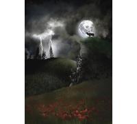 Full moon single blank fine art A5 greeting card for all occasions - Buck Moon
