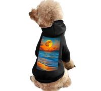 Full Moon Sunrise Over The Ocean Cute Dog And Cat Clothes Pet Hoodie Sweatshirt Pullover Sweater Coat