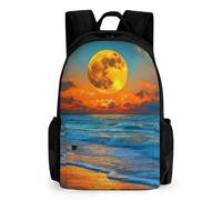 Full Moon Sunrise Over The Ocean Fashion Backpack Cute Mini Bag Daypack Unisex