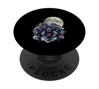 Full Moon Three Headed Goat Occult Cosmic Horror PopSockets Adhesive PopGrip