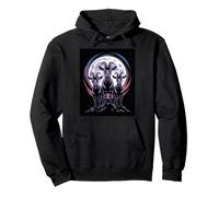 Full Moon Triple Goat Trio Witchy Lunar Night Pullover Hoodie