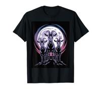 Full Moon Triple Goat Trio Witchy Lunar Night T-Shirt