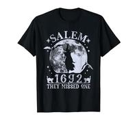 Full Moon Witch Salem 1692 They Missed One T-Shirt, Men, Black, Small