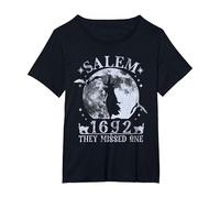 Full Moon Witch Salem 1692 They Missed One T-Shirt, Women's Plus, Black, 3X