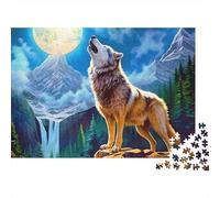 Full Moon Wolf 1000 Piece Jigsaw Puzzle Paper for Adults Night View Relaxing Gift for Home 38x26cm/1000pcs