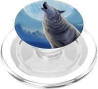 Full Moon Wolf Howl PopSockets PopGrip for MagSafe