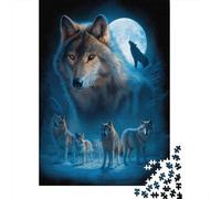 Full Moon Wolf Pack Theme Puzzle 70x50cm/1000pcs Puzzles, Die Für Erwachsene Und Personen Ab 14 Jahren Geeignet Sind