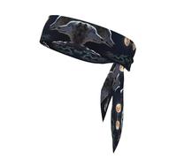 Full-Moon Wolves 3D Double-sided athletic bandage with printed sports headband suitable for tennis ninja karate running and yoga