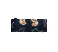 Full-Moon Wolves 3D Printed bow headband, a fashionable turban headband with elasticity, suitable for newborns and infants