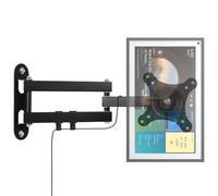 Full Motion Wall Mount for Echo Show 15, Monitor Wall Mounting Bracket for 15-28 Inch Monitors TVs, Swivel and Tilt 360 Rotate Wall Mount for Alexa Echo Show 15, Adjustable and Extendable (Black)