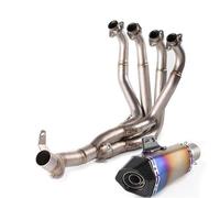 Full Motorcycle Exhaust Pipe Exhaust Muffler With AK Muffler For Kawasaki For Z900 For Ninja900 17-23 Exhaust Front Middle Link Pipe Muffler Exhaust(Color 4)