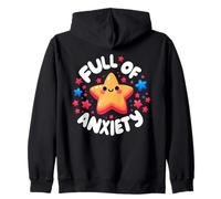 Full of Anxiety Cute Kawaii Star Design Zip Hoodie