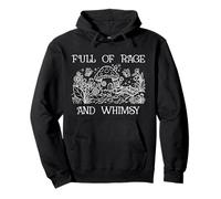 Full of Rage and Whimsy Boho Cottagecore Mushroom Whimsical Pullover Hoodie