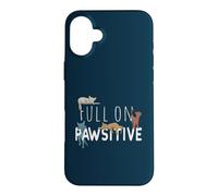 Full On Pawsitive! Chilling Cute Retro Cats Pun Case for iPhone 16 Plus