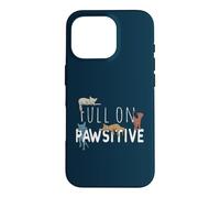 Full On Pawsitive! Chilling Cute Retro Cats Pun Case for iPhone 16 Pro