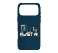Full On Pawsitive! Chilling Cute Retro Cats Pun Case for iPhone 17 Pro Max