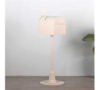 Full-Open Door Iron Mailbox, Outdoor Rainproof Vertical Mail Box, Freestanding Mailboxes, Lockable Parcel Box, Decorative Mailbox for Home (White Large)