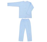 Full Open Patient Care Clothes Suit, Incontinence Catheter Trousers, Easy to Put On and Take Off Suitable for Elderly Postoperative Patients(Blue,L)
