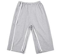 Full Open Patient Care Clothes with Side Zipper, Bedridden Patient Clothing Paralysis Clothing Zipper Patient Pants Rehabilitation Trouser Athletic Pants(L)
