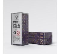 Full Pack of D6s: Shimmering Purple & Gold