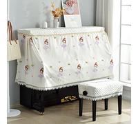 Full Piano Cover, Modern Double-Layer lace Piano Cover Simple Cartoon Embroidered Cloth dust(155 * 36cm+56 * 36cm)
