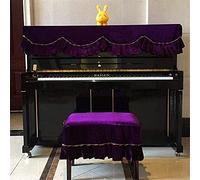 Full Piano Cover, Silky Thick Gold Piano Half Covered Cover Simple Universal 185 * 75cm(Purple)