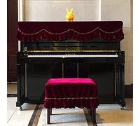 Full Piano Cover, Silky Thick Gold Piano Half Covered Cover Simple Universal 185 * 75cm(Red)