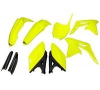 Full Plastic Fairing Kit Suzuki RMZ 250 2010 - 2018 Ufo Plast Yellow FLUO
