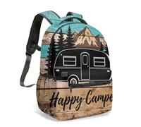 Full Print Backpack 16 Inch Camping RV Pine Tree Design Outdoor Hiking Bag for Kids Students Minimalist Nature Pattern (06)