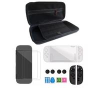 Full Protective Kits for NSW2 Gaming Console Includes Carrying Case Hard Shell Cover Glass Screen Protector Thumb Grips Carrying Case