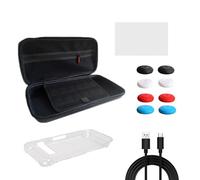 Full Protective Kits for NSW2 Gaming Console Includes Carrying Case Hard Shell Cover Glass Screen Protector Thumb Grips Carrying Case with Joystick Caps