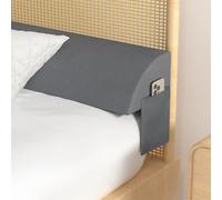Full/Queen/King Size Bed Wedge Pillow Gap Filler Foam Cushion for Mattress Headboard With Side Pocket Ergonomic Bolster Pillow Ideal For Back Pain Relief Improved Sleep Quality (Grey,39''×6''×6'')