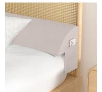 Full/Queen/King Size Bed Wedge Pillow Gap Filler Foam Cushion for Mattress Headboard With Side Pocket Ergonomic Bolster Pillow Ideal For Back Pain Relief Improved Sleep Quality (Beige,54''×10''×6'')