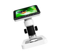 Full Resolution Microscope Highlighting 4800MP Camera 4.5 Inch Screen Rechargeable Battery and PC Link for Science Tests LED Light