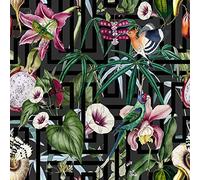 Full Roll Arthouse Tropical Infinity Geometric Paul Moneypenny Wallpaper Black