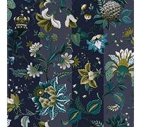 Full Roll Crown Jewels Paul Moneypenny Floral Wallpaper Navy Pink Paste The Wall