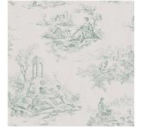 Full Roll Green Toile De Jouy Wallpaper - Vintage Classic Traditional Pattern - Country Scene - 10.05m x 53cm Roll - Versatile Contemporary Sophisticated - Bedroom Bathroom Living Room Kitchen