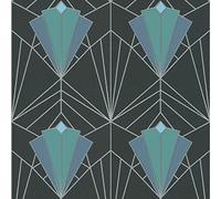 Full Roll Isadora Teal Silver Wallpaper Paste The Wall Glitter Textured Vinyl