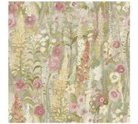 Full Roll Lupin Sage Green Pink Wallpaper Multicoloured Floral Watercolour - Washable Peelable 10.05m x 53cm Roll - Contemporary Versatile - Feature Statement Wall - Bedroom Dining Room Living Room