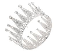 Full round Rhinestone Bridal Crown Headpiece for Brides and Pageants | Silver Alloy Frame, Lightweight Pressure-free Wear, Sparkling Finish for Evening Gala and Special Occasions