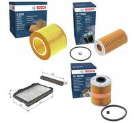 Full Service Kit with Air, Oil, Fuel & Cabin Filters Fits Saab 9-5 02-09 Bosch