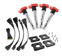 Full Set 2.0T Ignition Coil ICM Harness R8 Coilpack Plates Coil Pack Set 4 To 5 Contacts Compatible With Automotive Motorcycle Parts 97 99.5 1.8T B5 A4 Compatible with Part Number 8K1927225B(Black)