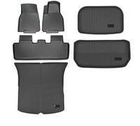 Full Set Car Foot Pads Car Floor Mats For Tesla For Model Y RHD Full Coverage Carpet Mat All Weather Waterproof Liners Trunk Pad Backrest Liner Car Waterproof Interior Liner(SET 2)