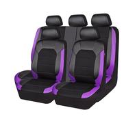 Full Set Car Seat Covers For Chevrolet Aveo 2002-2021 2022 2023 2024 2025 2026, PU Leather Breathable Fabric Front Rear Seat Protectors Car Accessories, E/Purple