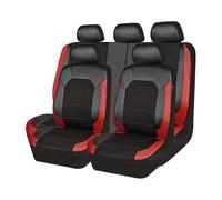 Full Set Car Seat Covers For Chevrolet Aveo 2002-2021 2022 2023 2024 2025 2026, PU Leather Breathable Fabric Front Rear Seat Protectors Car Accessories, D/Black Red